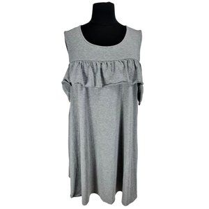 TORRID Womens Knee Length Dress Plus Size 6X Gray Off Shoulder Ruffle   87P